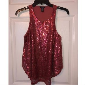 Glam red sequin tank . Size Medium